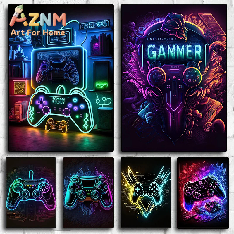 Esports Gaming Poster - Nowoczesny neonowy pop-artowy plakat gamingowy, kolorowy