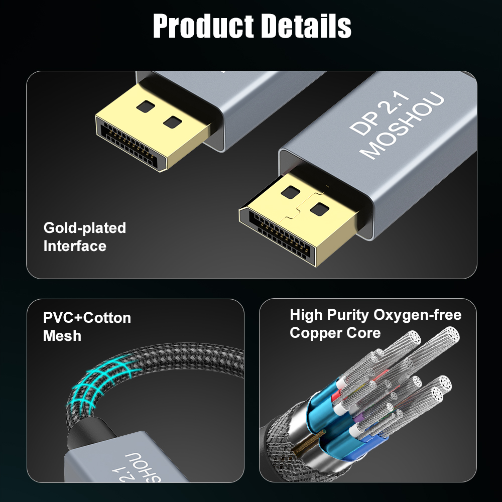 MOSHOU DisplayPort 2.1 Cord DP – Gaming Speaker 2.1 recenzja i cena