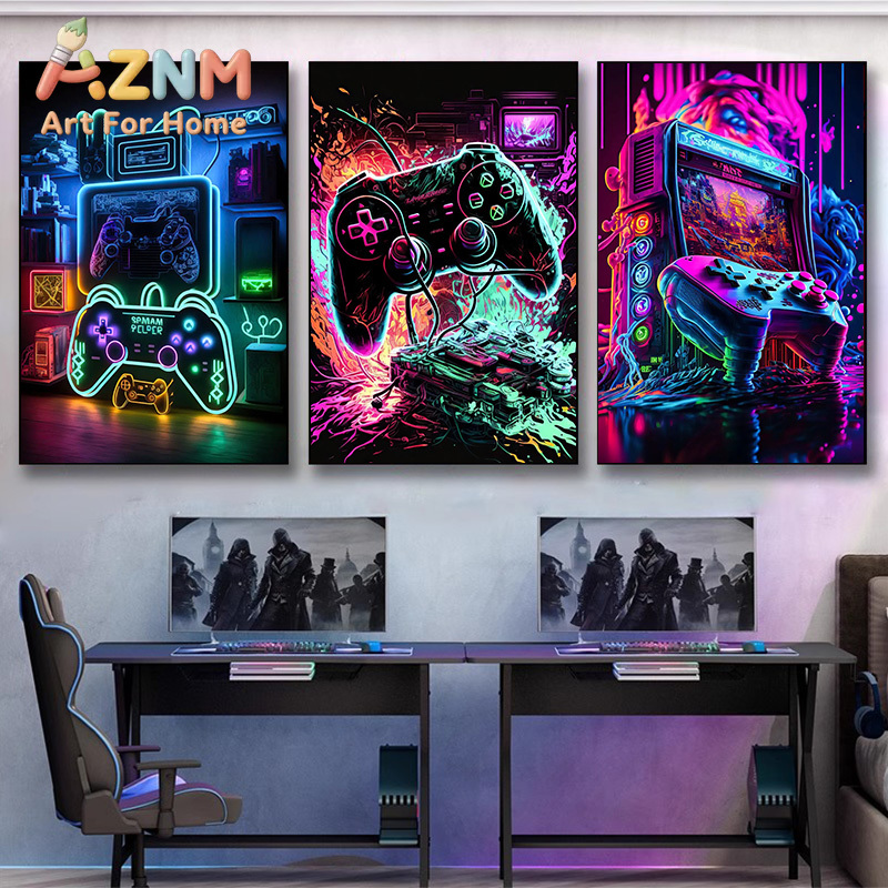 Nowoczesny neonowy pop-artowy  – Esports Gaming Poster recenzja i cena