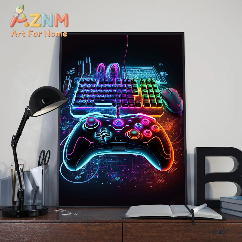 Nowoczesny neonowy pop-artowy  – Esports Gaming Poster recenzja i cena