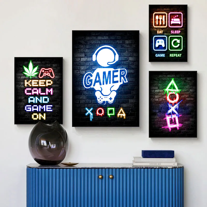 Gaming Neon Jedz Śpij Graj Pow – Esports Gaming Poster recenzja i cena