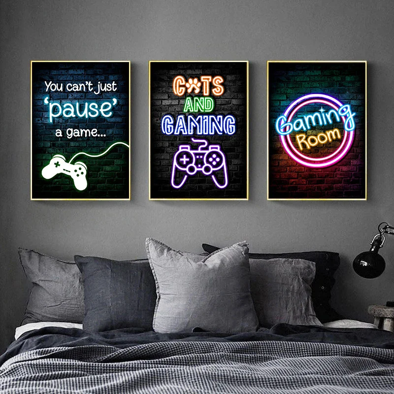Gaming Neon Jedz Śpij Graj Pow – Esports Gaming Poster recenzja i cena