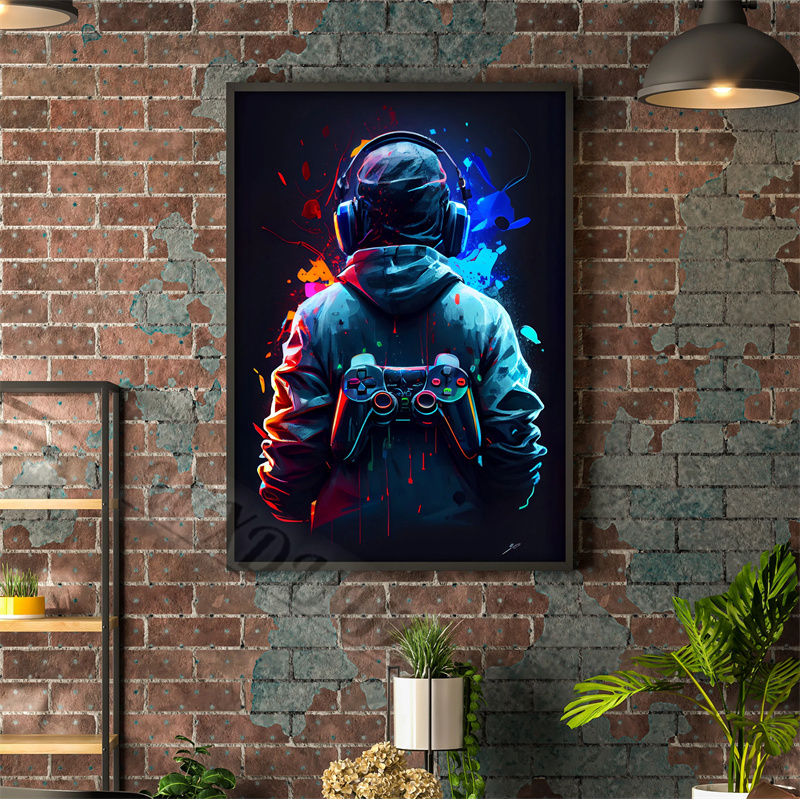 80s Colorful Punk Neon Gamer C – Esports Gaming Poster recenzja i cena
