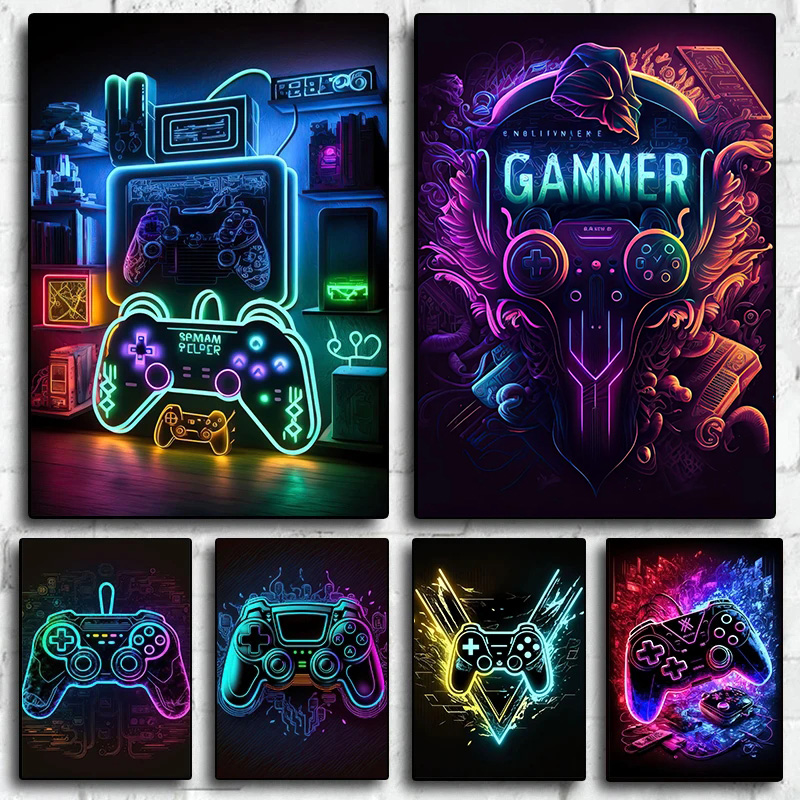 Neon Pop Cool Gaming Wall Art  – Esports Gaming Poster recenzja i cena