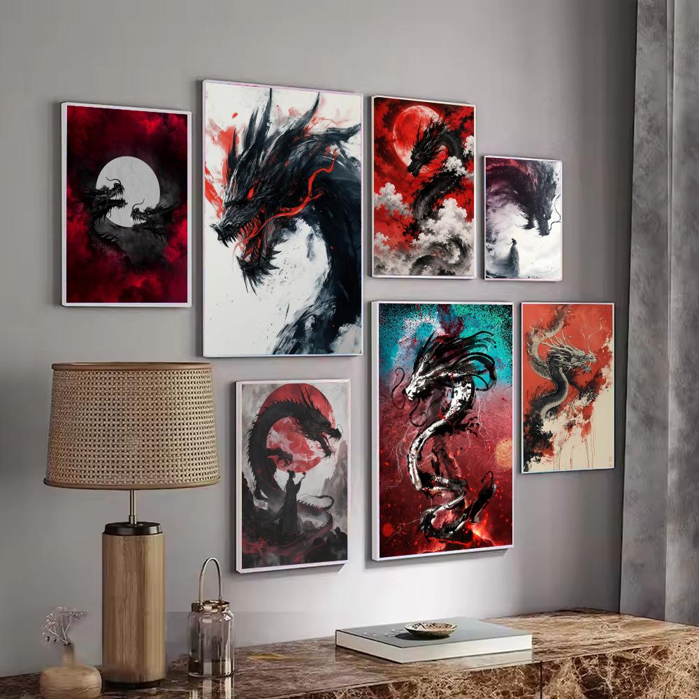 Czarny Smok Plakat Wodoodporne – Esports Gaming Poster recenzja i cena